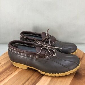 LL Bean Bean Boots Duck Boots Low Mens Size 10 M Made in USA Brown Leather